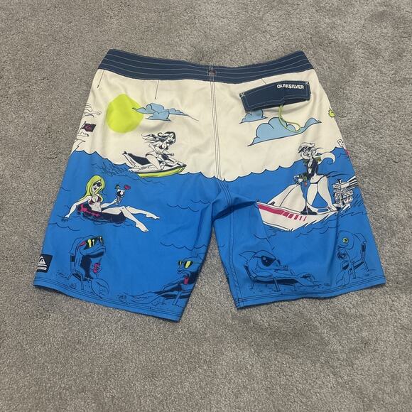 QuickSilver Artist Series Yacht Unique Board Shorts Size 34 Mens - Picture 2 of 5